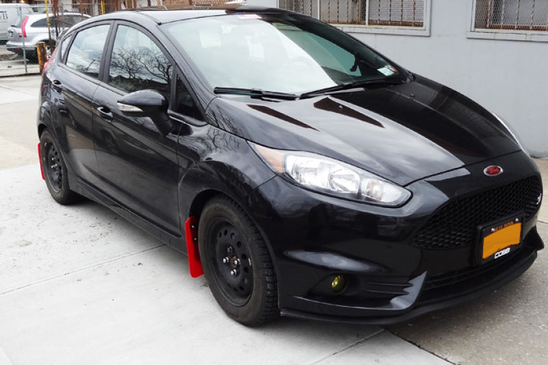 Rally Armor 13-19 USDM Ford Fiesta ST Red UR Mud Flap w/ White Logo - Black Ops Auto Works