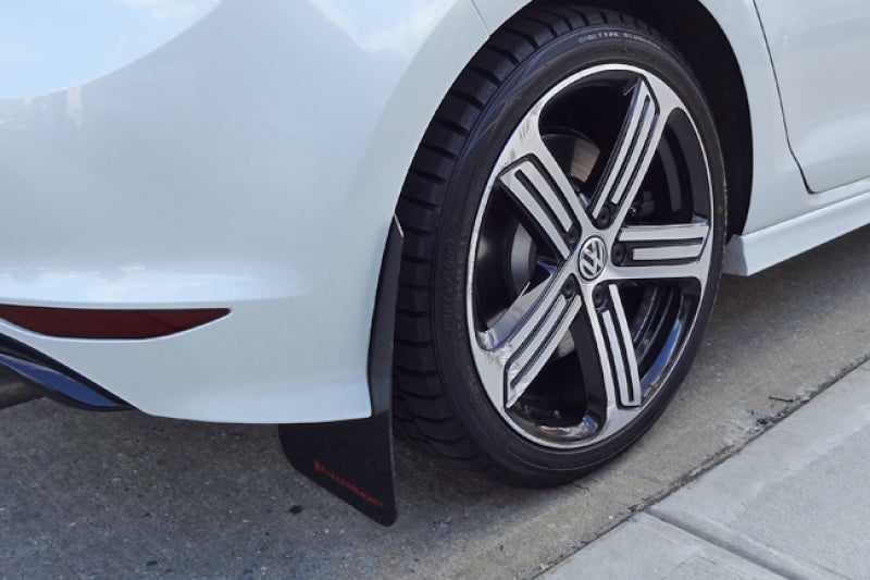 Rally Armor 15-17.5 VW Golf R Black UR Mud Flap w/ Blue Logo - Black Ops Auto Works