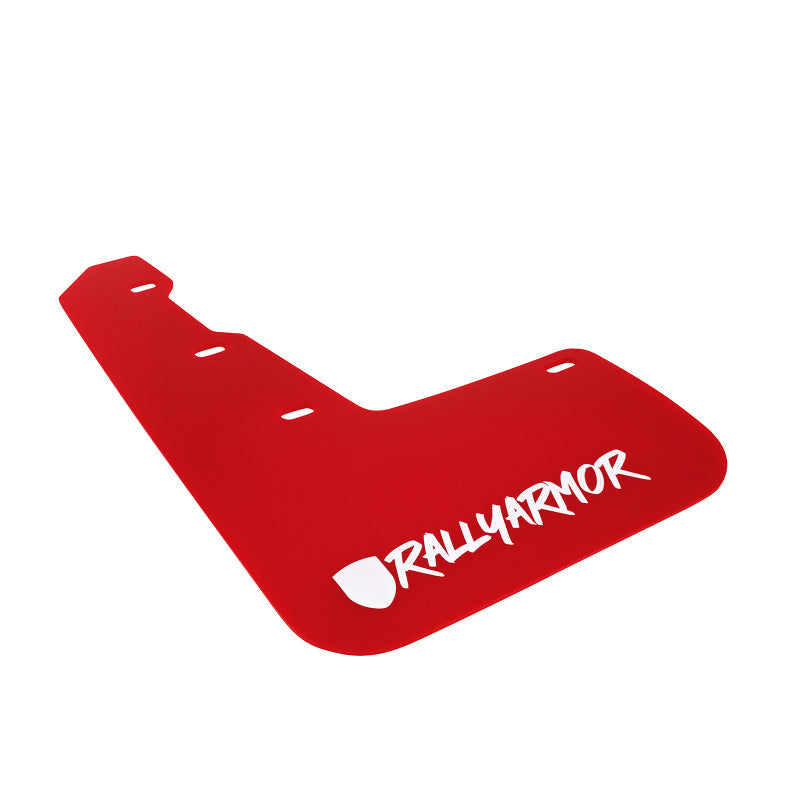 Rally Armor 15-21 Subaru WRX &amp; STI Red Mud Flap White Altered Font Logo - Black Ops Auto Works