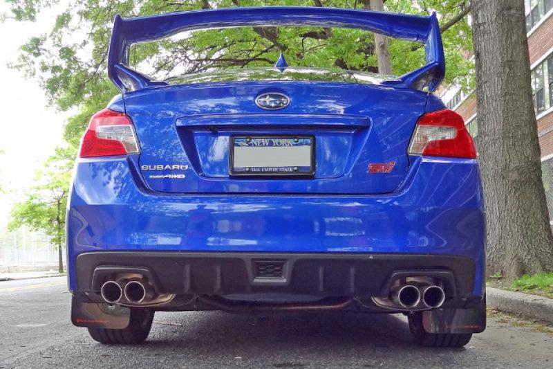 Rally Armor 15-21 Subaru WRX/STI (Sedan ONLY) Black UR Mud Flap w/ Silver Logo - Black Ops Auto Works