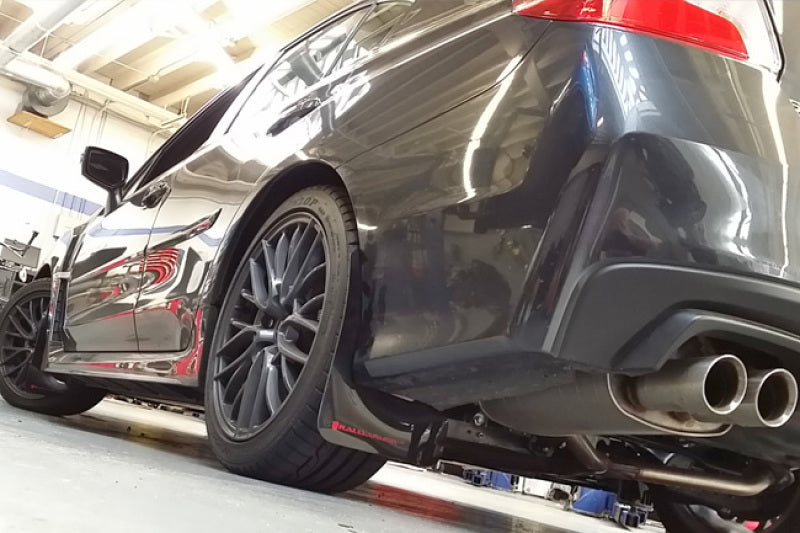 Rally Armor 15-21 Subaru WRX/STI (Sedan ONLY) Black UR Mud Flap w/ Silver Logo - Black Ops Auto Works