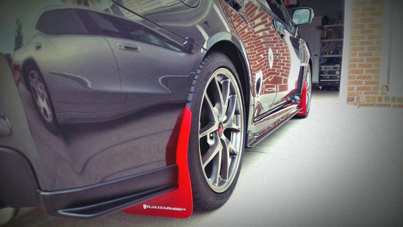 Rally Armor 15-21 Subaru WRX/STI (Sedan ONLY) Black UR Mud Flap w/ Silver Logo - Black Ops Auto Works