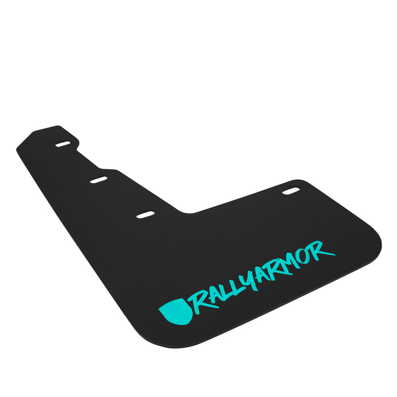 Rally Armor 15-21 Subaru WRX/STI (Sedan ONLY) Black UR Mud Flap w/ Teal Altered Font Logo - Black Ops Auto Works