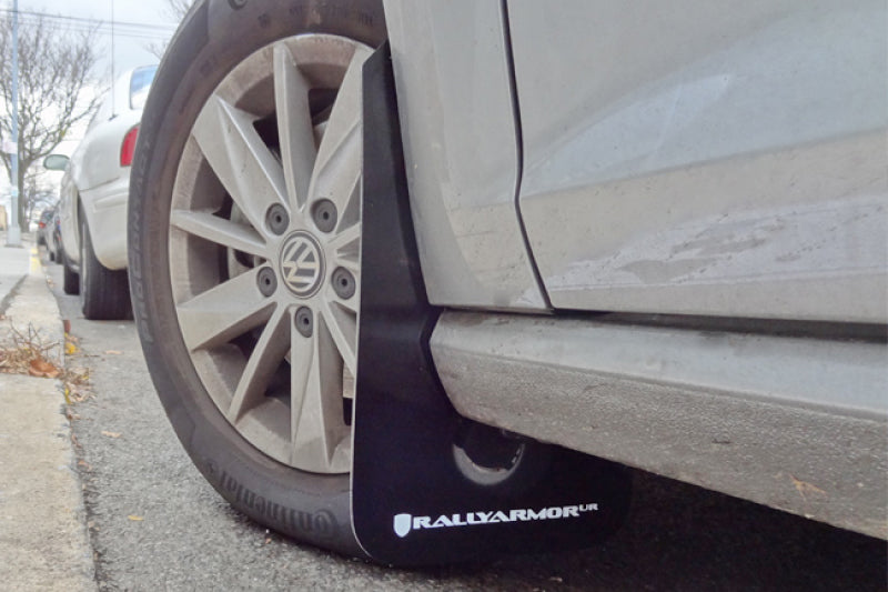 Rally Armor 15-21 VW Golf/GTI/TSI Black UR Mud Flap w/ Grey Logo - Black Ops Auto Works