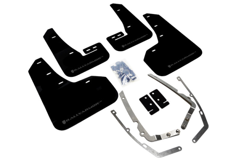 Rally Armor 15-21 VW Golf/GTI/TSI Black UR Mud Flap w/ Grey Logo - Black Ops Auto Works