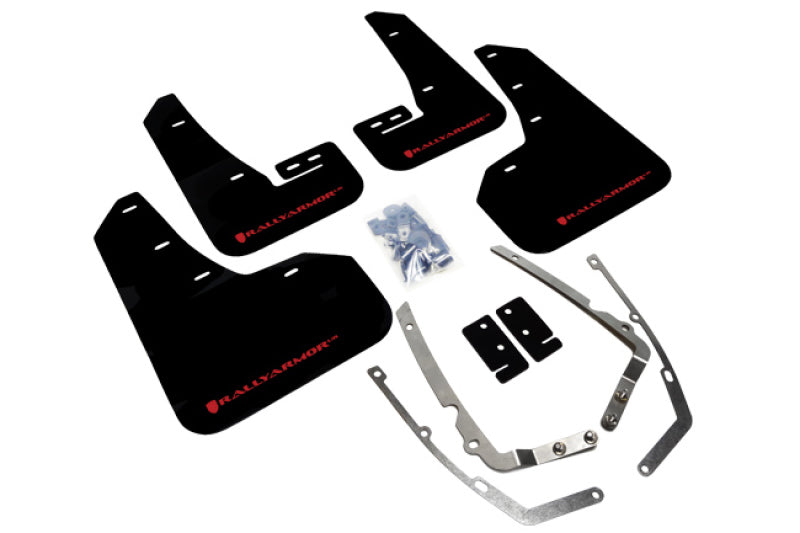 Rally Armor 15-21 VW Golf/GTI/TSI Black UR Mud Flap w/ Red Logo - Black Ops Auto Works