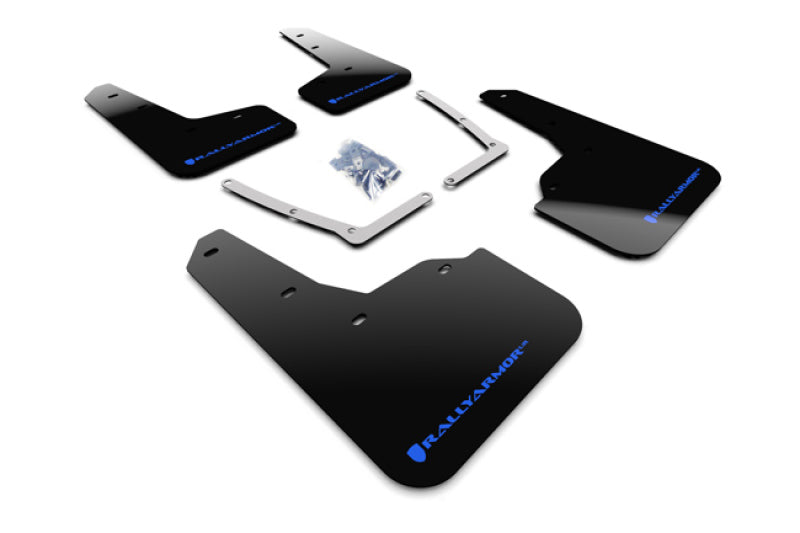 Rally Armor 16-21 Honda Civic Si Coupe Black UR Mud Flap w/ Blue Logo - Black Ops Auto Works