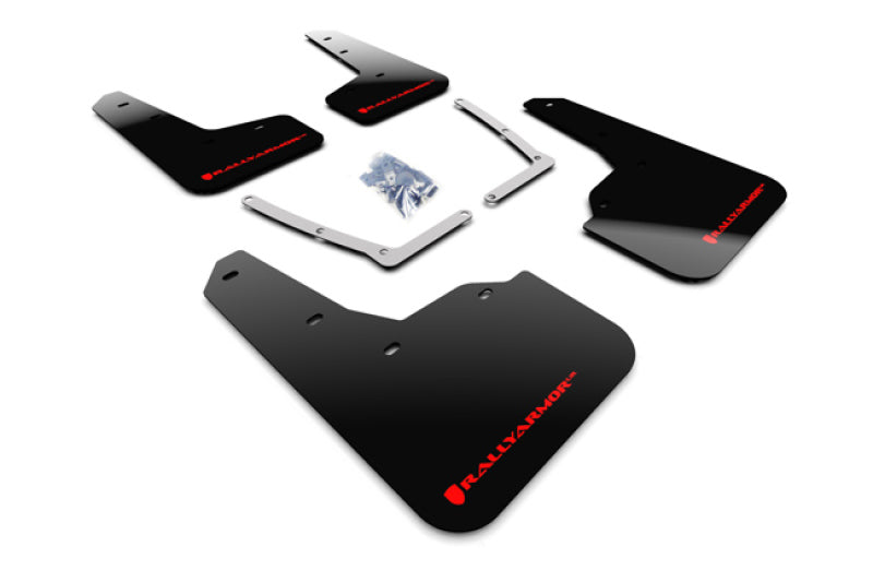 Rally Armor 16-21 Honda Civic Si Coupe Black UR Mud Flap w/ Red Logo - Black Ops Auto Works