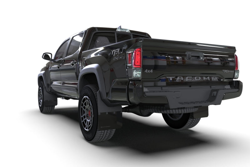 Rally Armor 16-22 Toyota Tacoma Black Mud Flap w/ Metallic Black Logo - Black Ops Auto Works