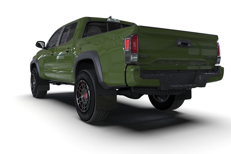 Rally Armor 16-22 Toyota Tacoma Black Mud Flap w/ Metallic Black Logo - Black Ops Auto Works