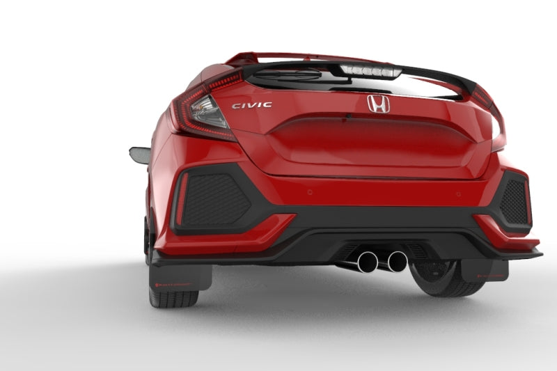 Rally Armor 17-19 Honda Civic Sport & Touring (Hatch) Black UR Mud Flap w/ Red Logo - Black Ops Auto Works