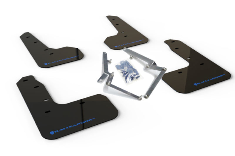 Rally Armor 17-21 Honda Civic Sport & Touring (Hatch) Black UR Mud Flap w/ Blue Logo - Black Ops Auto Works