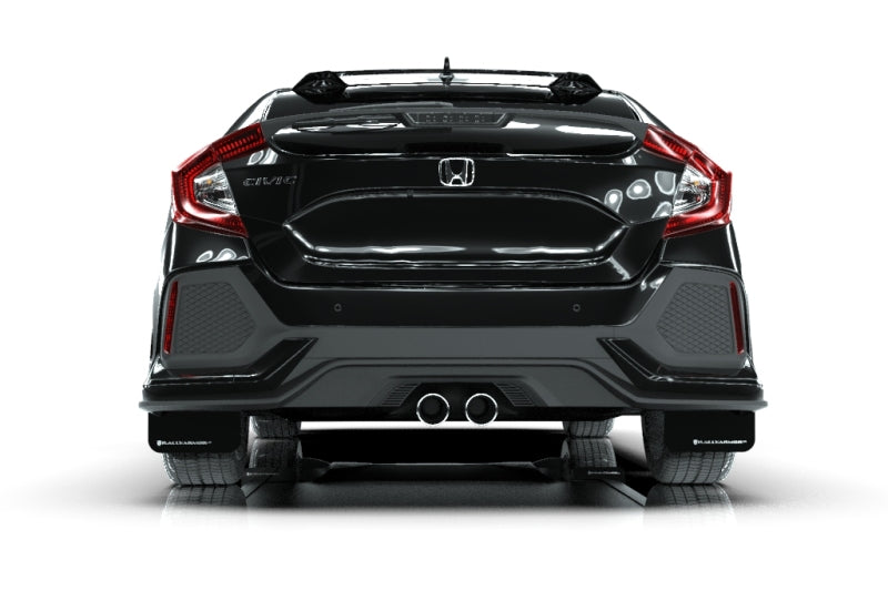 Rally Armor 17-21 Honda Civic Sport & Touring (Hatch) Black UR Mud Flap w/ White Logo - Black Ops Auto Works