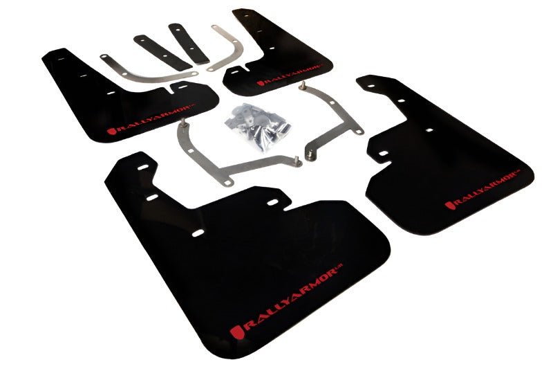 Rally Armor 17-22 Subaru Impreza Black UR Mud Flap w/ Red Logo - Black Ops Auto Works