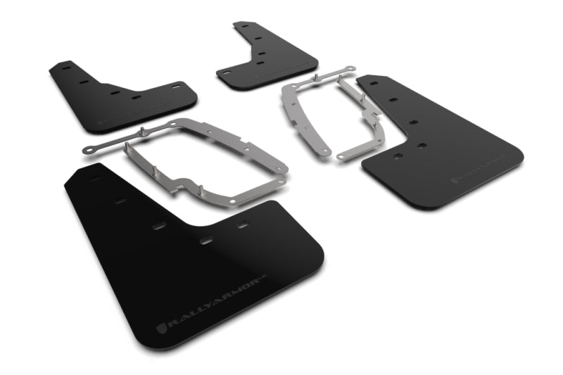 Rally Armor 17-22 Tesla Model 3 Black UR Mud Flap - Metallic Black Logo - Black Ops Auto Works