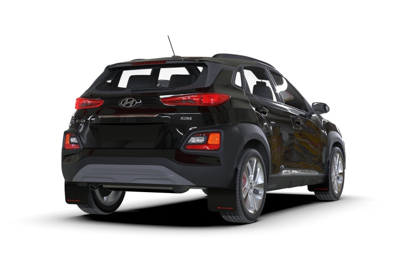 Rally Armor 18-22 Hyundai Kona Black UR Mud Flap Red Logo - Black Ops Auto Works