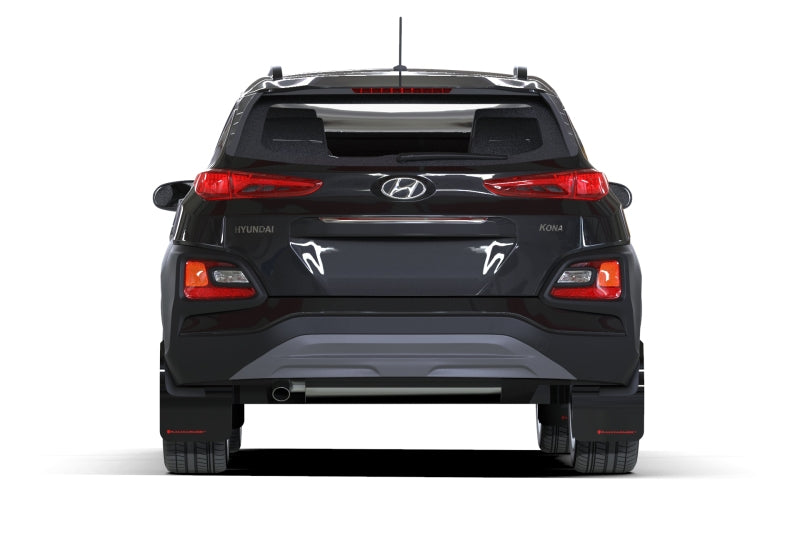Rally Armor 18-22 Hyundai Kona Black UR Mud Flap Red Logo - Black Ops Auto Works
