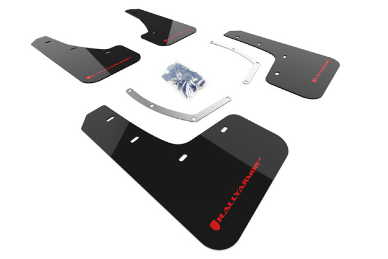 Rally Armor 18-22 Subaru Ascent Black UR Mud Flap w/ Red Logo - Black Ops Auto Works