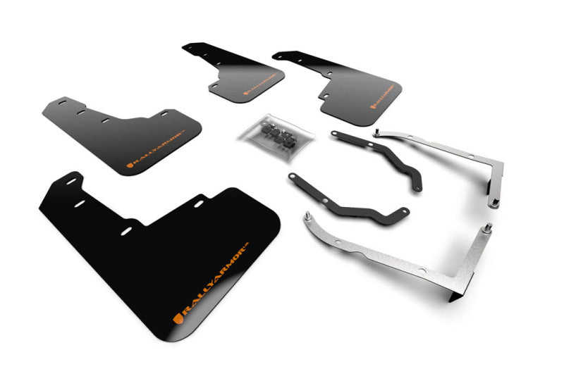 Rally Armor 18-22 Subaru Crosstrek Lift/AT Black UR Mud Flap w/ Orange Logo - Black Ops Auto Works