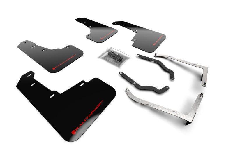 Rally Armor 18-22 Subaru Crosstrek Lift/AT Black UR Mud Flap w/ Red Logo - Black Ops Auto Works