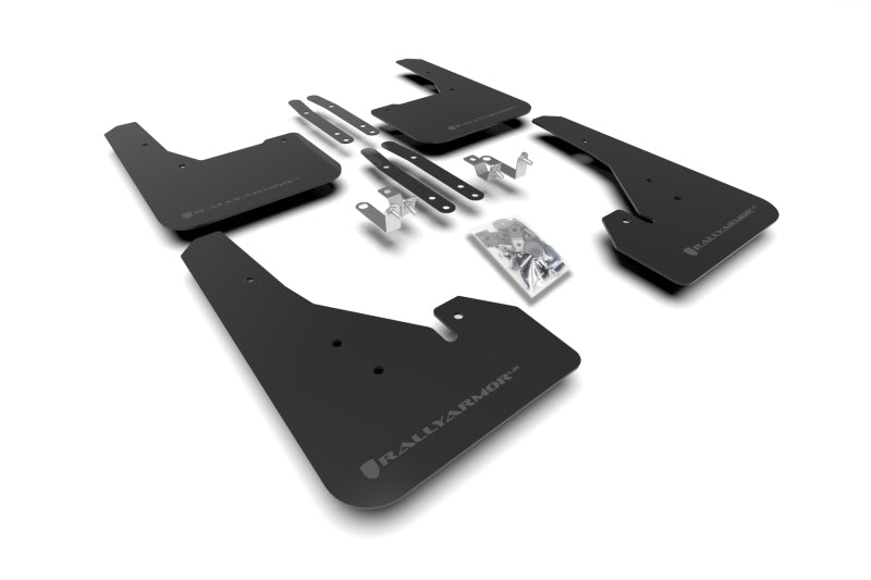 Rally Armor 18-22 Toyota Corolla Hatchback Black UR Mud Flap Grey Logo - Black Ops Auto Works