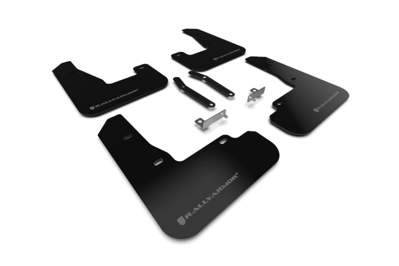 Rally Armor 19-21 Hyundai Elantra N Line Black UR Mud Flap w/ Grey Logo - Black Ops Auto Works