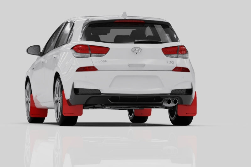 Rally Armor 19-21 Hyundai Elantra N Line Black UR Mud Flap w/ Red Logo - Black Ops Auto Works