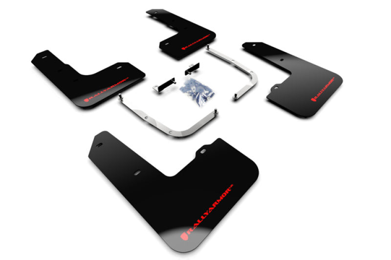 Rally Armor 19-21 Hyundai Elantra N Line Black UR Mud Flap w/ Red Logo - Black Ops Auto Works