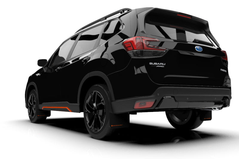 Rally Armor 19-21 Subaru Forester Black UR Mud Flap w/ Orange Logo - Black Ops Auto Works