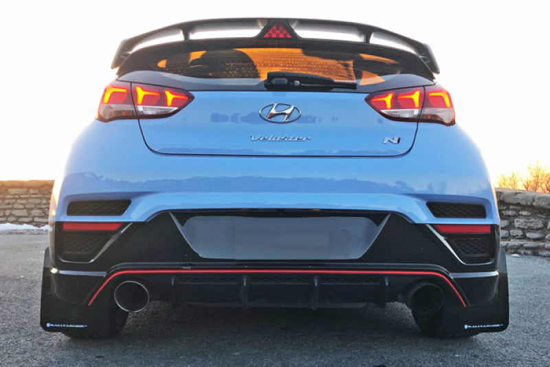 Rally Armor 19-22 Hyundai Veloster N Black UR Mud Flap w/ White Logo - Black Ops Auto Works