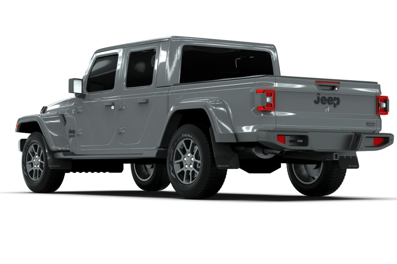 Rally Armor 19-22 Jeep Gladiator Black Mud Flap w/ Metallic Black Logo - Black Ops Auto Works
