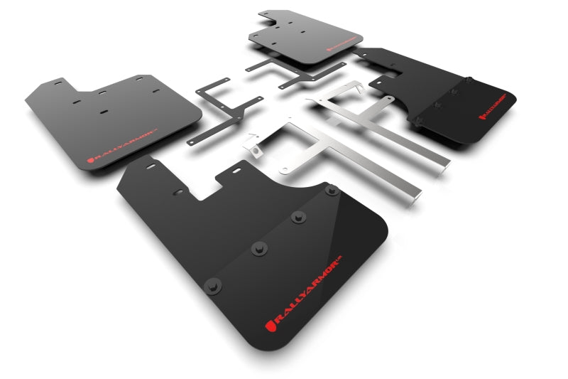 Rally Armor 19-22 Jeep Gladiator Black Mud Flap w/ Red Logo - Black Ops Auto Works