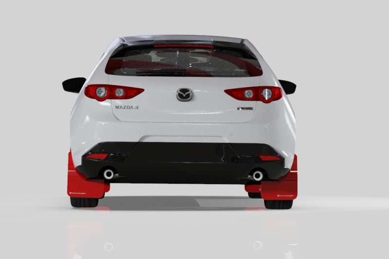 Rally Armor 19-22 Mazda3 GT Sport Hatch Black UR Mud Flap w/ Dark Grey Logo - Black Ops Auto Works