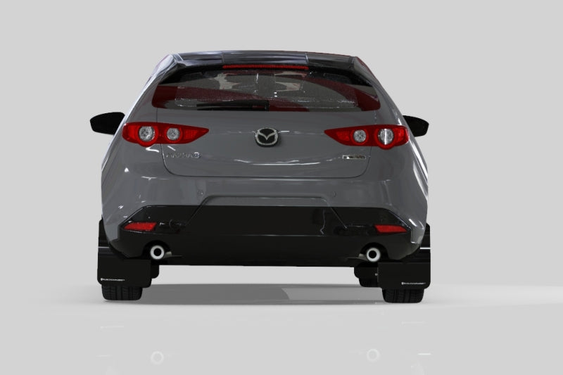 Rally Armor 19-22 Mazda3 GT Sport Hatch Black UR Mud Flap w/ Dark Grey Logo - Black Ops Auto Works
