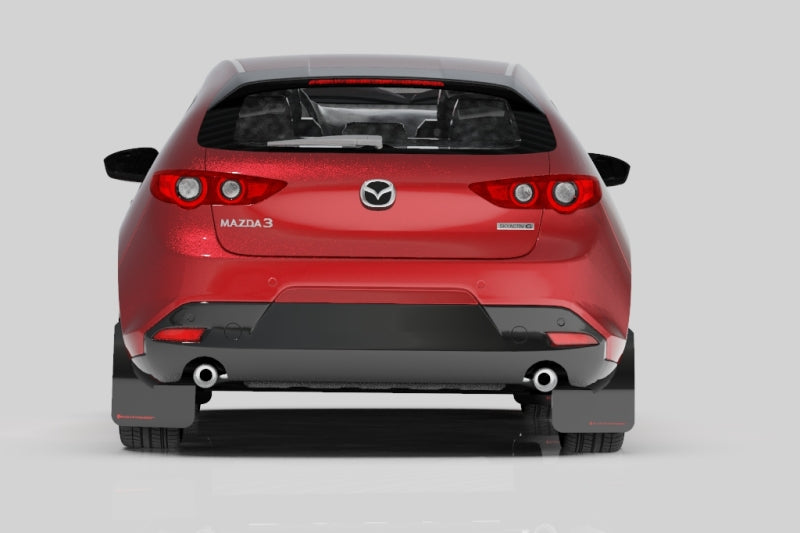 Rally Armor 19-22 Mazda3 GT Sport Hatch Black UR Mud Flap w/ Dark Grey Logo - Black Ops Auto Works