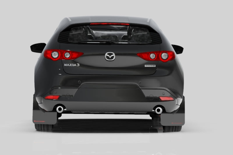 Rally Armor 19-22 Mazda3 GT Sport Hatch Black UR Mud Flap w/ Red Logo - Black Ops Auto Works