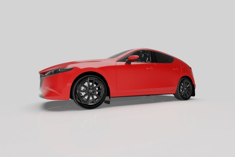 Rally Armor 19-22 Mazda3 GT Sport Hatch Black UR Mud Flap w/ Red Logo - Black Ops Auto Works