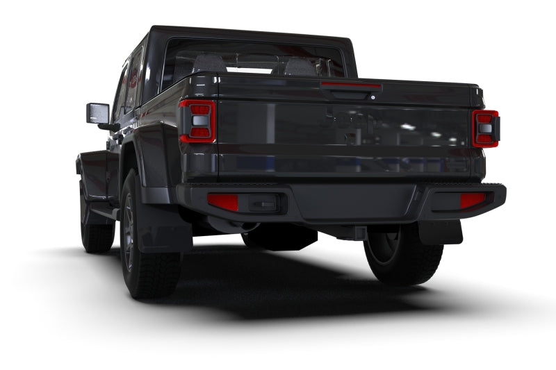 Rally Armor 19-23 Jeep JT Gladiator Mojave/Rubicon Black Mud Flap w/ Grey Logo - Black Ops Auto Works