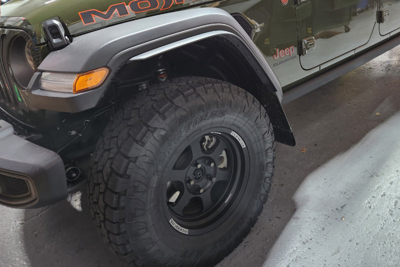Rally Armor 19-23 Jeep JT Gladiator Mojave/Rubicon Black Mud Flap w/ Metallic Black Logo - Black Ops Auto Works