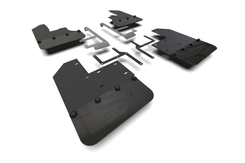 Rally Armor 19-23 Jeep JT Gladiator Mojave/Rubicon Black Mud Flap w/ Metallic Black Logo - Black Ops Auto Works