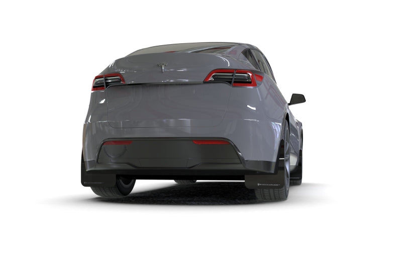 Rally Armor 20-22 Tesla Model Y Black Mud Flap - Metallic Black Logo - Black Ops Auto Works