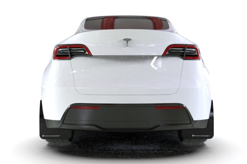 Rally Armor 20-22 Tesla Model Y Black Mud Flap - Metallic Black Logo - Black Ops Auto Works