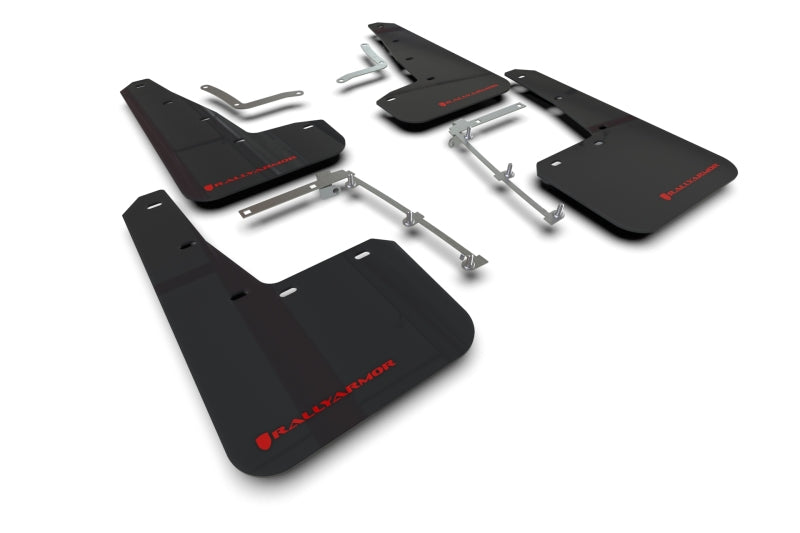 Rally Armor 20-22 Toyota GR Yaris Hatchback Black Mud Flap w/ Red Logo - Black Ops Auto Works