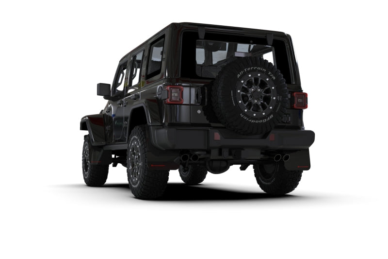 Rally Armor 2018+ Jeep Wrangler Rubicon JL Black UR Mud Flap w/ Red Logo Rally Armor RALMF124-UR-BLK-RD