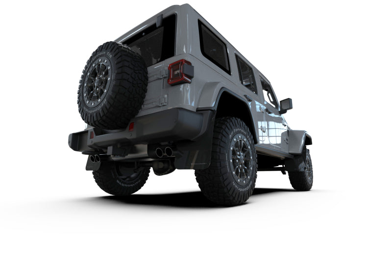 Rally Armor 2018+ Jeep Wrangler Rubicon JL Black UR Mud Flap w/ Red Logo Rally Armor RALMF124-UR-BLK-RD
