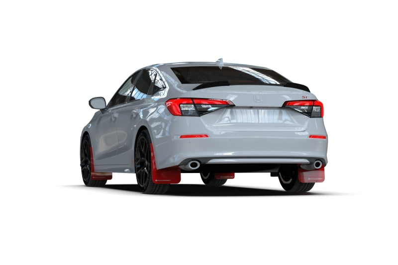 Rally Armor 2022 Honda Civic (Incl. Si/Sport/Touring) Black UR Mud Flap w/ Grey Logo - Black Ops Auto Works