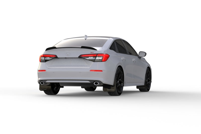 Rally Armor 2022 Honda Civic (Incl. Si/Sport/Touring) Black UR Mud Flap w/ Grey Logo - Black Ops Auto Works