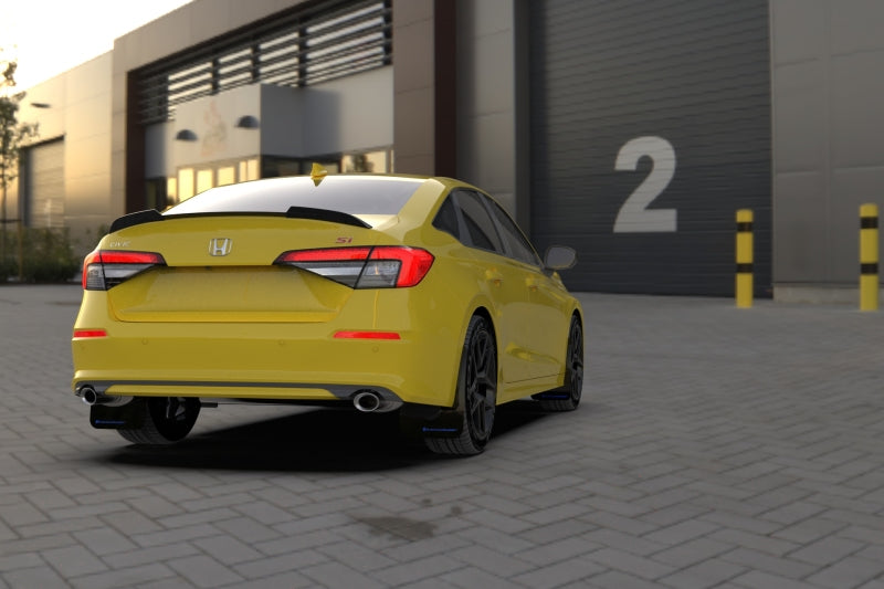 Rally Armor 2022 Honda Civic (Incl. Si/Sport/Touring) Black UR Mud Flap w/ Red Logo - Black Ops Auto Works
