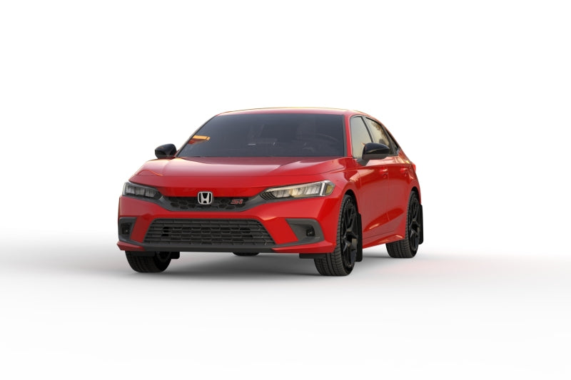 Rally Armor 2022 Honda Civic (Incl. Si/Sport/Touring) Black UR Mud Flap w/ Red Logo - Black Ops Auto Works