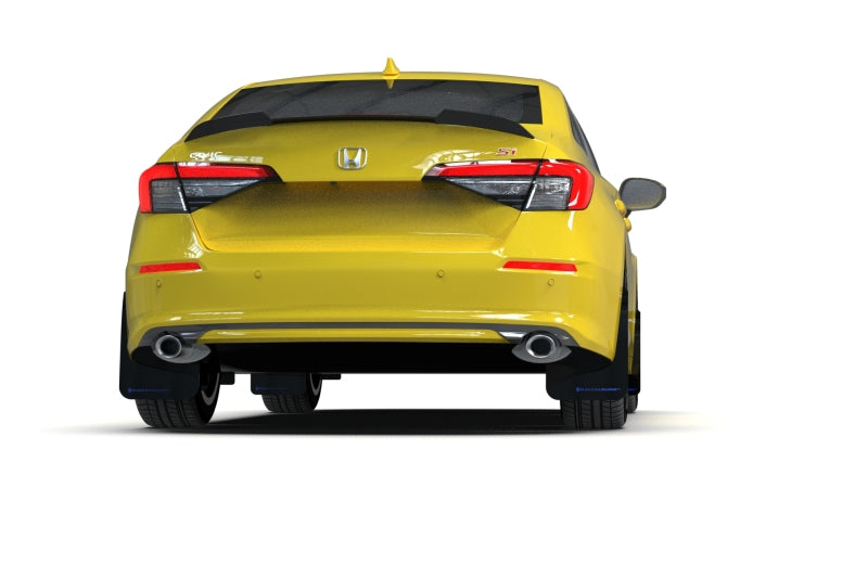 Rally Armor 2022 Honda Civic (Incl. Si/Sport/Touring) Black UR Mud Flap w/ White Logo - Black Ops Auto Works